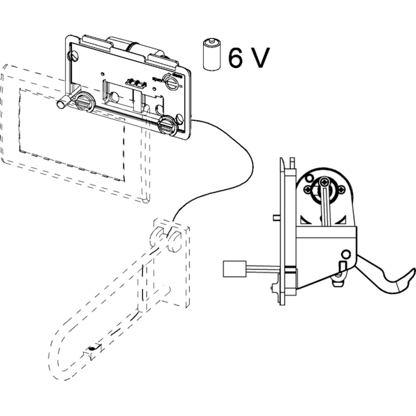 Tece Planus Механизм дистанционного смыва унитаза для проводных электронных кнопок, питание от 12 В 9240357