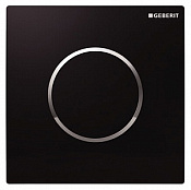 Geberit Sigma 10 Кнопка смыва для писсуара, пневмопривод, пластик цвет черный, окантовка хром глянец 116.015.KM.1