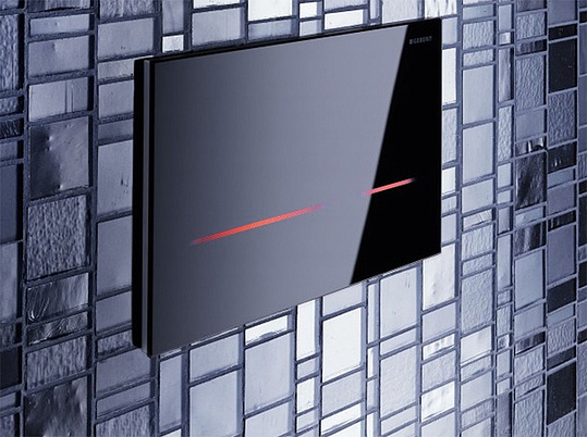 Geberit Sigma 80 Кнопка смыва для инсталляции, элеткронная, стекланная, питане от сети, цвет: черный 116.090.SG.1