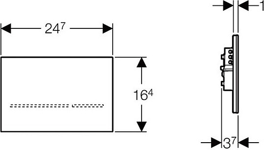 Geberit Sigma 80 Кнопка смыва для инсталляции, элеткронная, стекланная, питане от сети, цвет: черный 116.090.SG.1