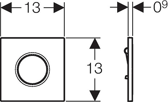 Geberit Sigma 01 Кнопка смыва для писсуара, пневмопривод, пластик, цвет: белый Alpine 116.011.11.5