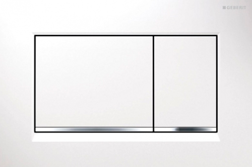 Geberit Sigma 30 Кнопка смыва для инсталляции, цвет: белый глянцевый, полоска хром глянцевый 115.883.KJ.1