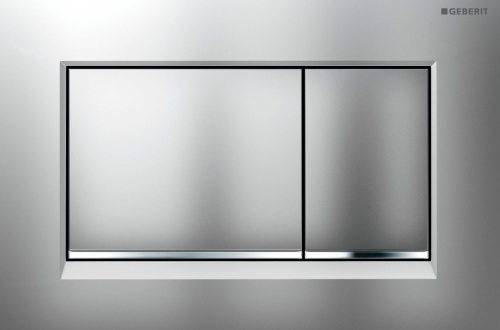 Geberit Sigma 30 Кнопка смыва для инсталляции, цвет: хром матовый, полоска хром глянцевый 115.883.KN.1