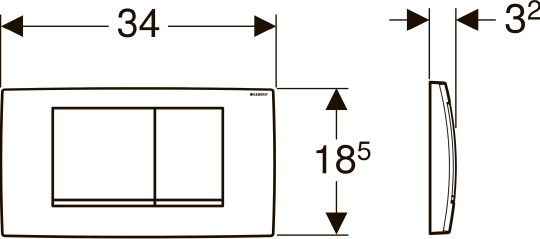 Geberit Twinline 30 Кнопка смыва для инсталляции, пластик, цвет: хром матовый, полоска хром глянец 115.899.KN.1