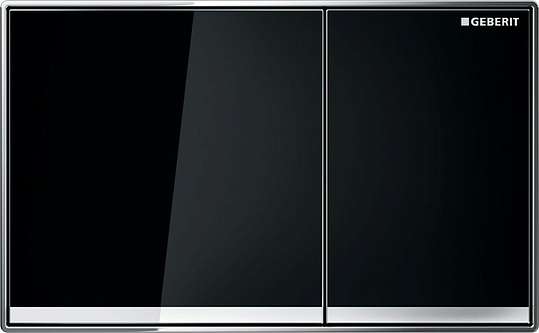 Geberit Sigma 60 Кнопка смыва для инсталляции, установка заподлицо, стекло, цвет: черный/хром глянец 115.640.SJ.1