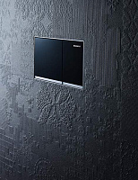 Geberit Sigma 60 Кнопка смыва для инсталляции, установка заподлицо, стекло, цвет: черный/хром глянец 115.640.SJ.1