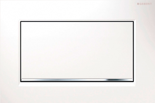 Geberit Sigma 30 Кнопка смыва для инсталляции, 1 режим, пластик, цвет: белый, полоска хром глянцевый 115.893.KJ.1