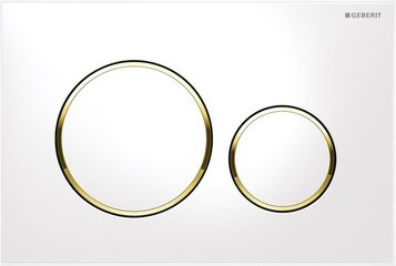 Geberit Sigma 20 Кнопка смыва для инсталляции, пластик цвет: белый, окантовка позолоченная 115.882.KK.1