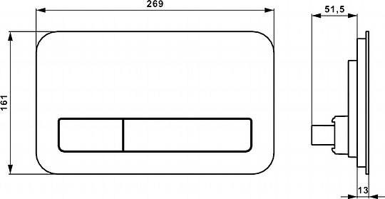 Villeroy & Boch Viconnect Кнопка смыва 26,9x13x16,1h см 922400RA