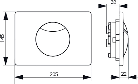 Villeroy & Boch Viconnect Кнопка смыва 20,5x2,2x14,5h см 92248568
