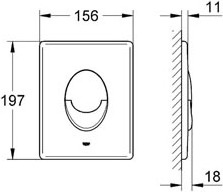 Grohe Skate Air Кнопка смыва для унитаза, 2 режима, пластик, цвет: альпин-белый 38505SH0