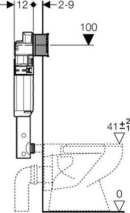 Geberit Sigma 12 UP320 Смывной бачок скрытого монтажа для приставных унитазов 109.300.00.5