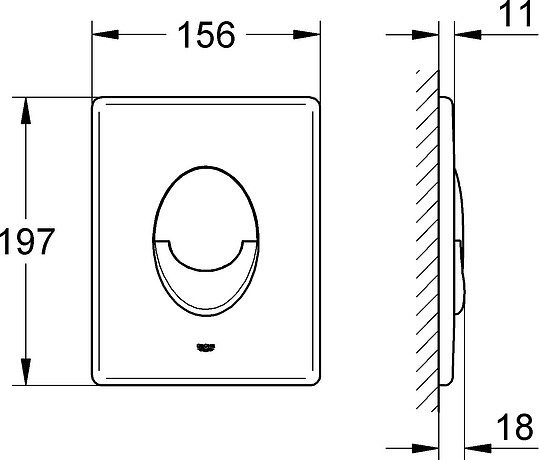 Grohe Skate Air Кнопка смыва для унитаза, 2 режима, пластик, цвет: хром 38505000