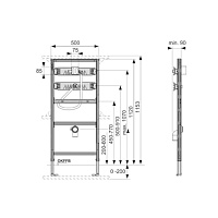 Tece Profil Инсталляция для писсуара h112 см, с клапаном U 1, без крепления 9320008