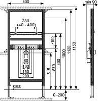 Tece Profil Инсталляция для раковины h112 см, без крепления 9310000