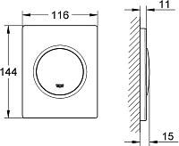 Grohe Nova cosmopolitan Кнопка смыва для писсуара, пластик, цвет: хром 38804000