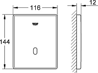 Grohe Tectron Skate Кнопка смыва для унитаза сенсорная, металл, цвет: нержавеющая сталь 37321SD1