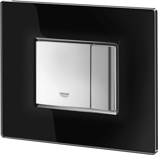 Grohe Skate Cosmopolitan Кнопка смыва для унитаза, 2 режима, стекло, цвет: черный 38845KS0