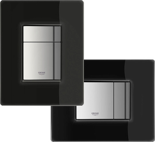 Grohe Skate Cosmopolitan Кнопка смыва для унитаза, 2 режима, стекло, цвет: черный 38845KS0