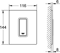 Grohe Skate Cosmopolitan Кнопка смыва для писсуара, стекло, цвет: белая луна 38846LS0
