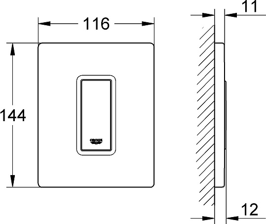 Grohe Skate Cosmopolitan Кнопка смыва для писсуара, пластик, цвет: альпин-белый 38784SH0