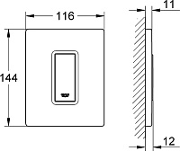 Grohe Skate Cosmopolitan Кнопка смыва для писсуара, пластик, цвет: альпин-белый 38784SH0