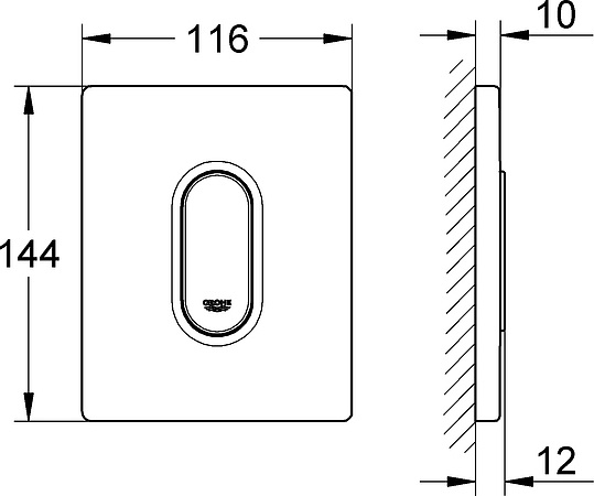 Grohe Arena Cosmopolitan Кнопка смыва для писсуара, пластик, цвет: хром 38857000
