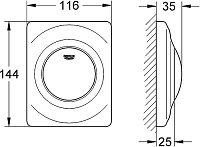 Grohe Surf Кнопка смыва для писсуара, пластик, цвет: хром 38808000