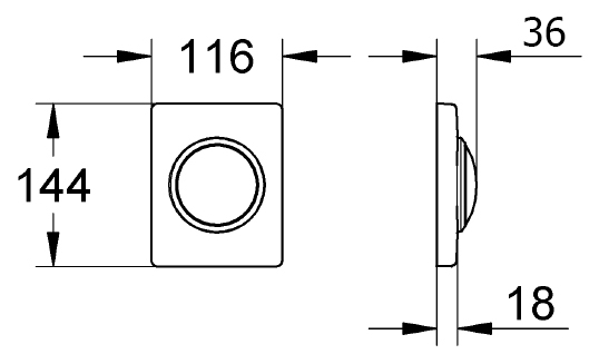 Grohe Skate Кнопка смыва для писсуара, пластик, цвет: альпин-белый 38595SH0