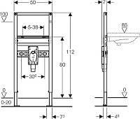 Geberit Duofix Инсталляция для раковины 112h см, с внутристенным сифоном 111.480.00.1