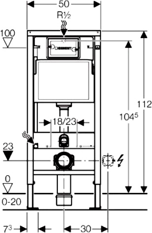 Geberit Duofix UP100 Система инсталляции для унитазов 458.103.00.1