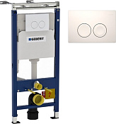 Geberit Duofix Delta Инсталляция для унитаза 4 в 1 с кнопкой смыва, креплением, цвет: белые глянец 458.122.11.1