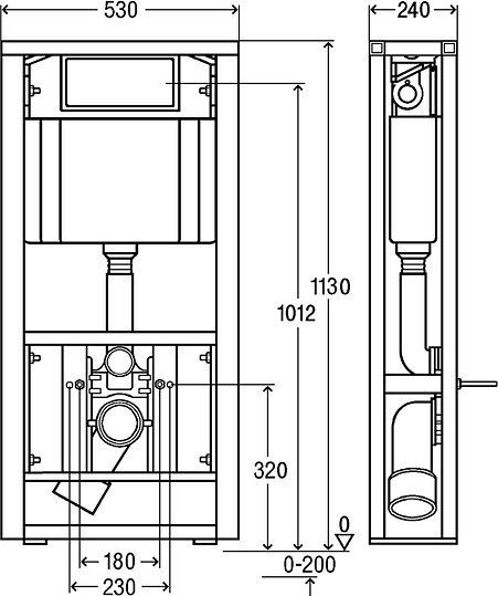 Viega Viegaswift Инсталляция для унитаза 113h см с креплением в пол 587963