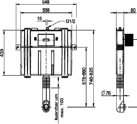 Villeroy & Boch Смывной бачок скрытого монтажа 64,8x8x82,5h см 92248200