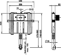 Villeroy & Boch Смывной бачок скрытого монтажа 64,8x8x82,5h см 92248200