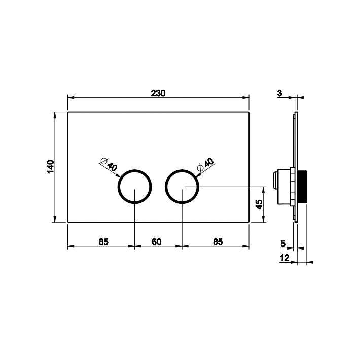 Gessi Anello Клавиши смыва Viega Prevista, цвет: хром 54633#031
