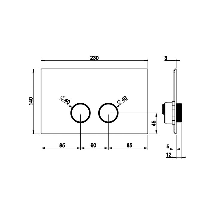 Gessi Ingranaggio Клавиши смыва Viega Prevista, цвет: хром 54645#031