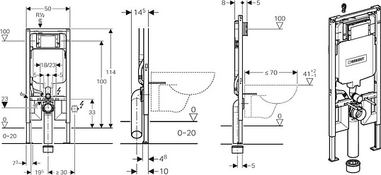 Geberit Sigma 8 Система инсталляции , анкер к стене в комплекте 111.796.00.1