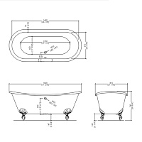 Devon&Devon Admiral Ванна чугунная, 182х81хh73 см, снаружи под окраску 2MRADMIRALCRDD