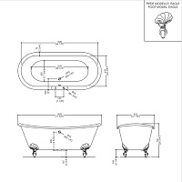 Devon&Devon Admiral Ванна чугунная, 182х81хh73 см, цвет белый 2MRADMIRALFCRDD