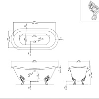 Devon&Devon Cherie copper effect Ванна чугунная,168,5х76хh68 см, 2MRCHERIEVARFL