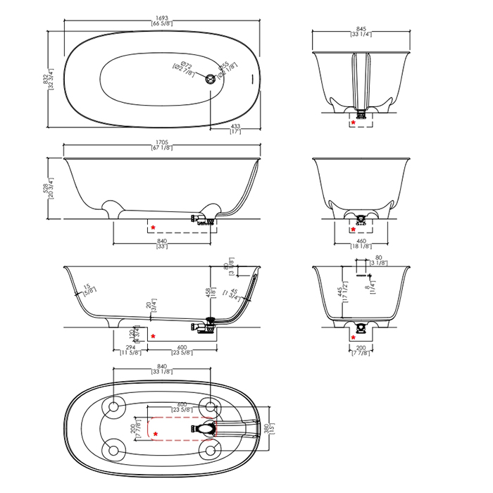 Devon&Devon Dove Ванна отдельностоящая на ножках, цвет белый DOVEFSG