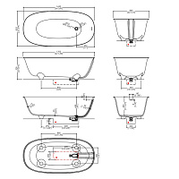 Devon&Devon Dove Ванна отдельностоящая на ножках, цвет белый DOVEFSG