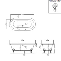 Devon&Devon Draycott Ванна чугунная, 170х79хh61 см, цвет белый 2MRDRAYCRDD