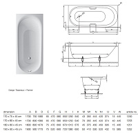 Bette Comodo Ванна стальная встраиваемая 180x70 см, BetteGlasur Plus, с шумоизоляцией, цвет: белый 1251-000 PLUS