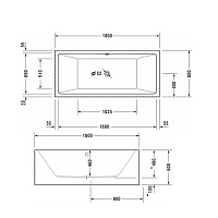 Duravit Vero Air Ванна 180x80 cм, приставной вариант, цвет белый 700417000000000