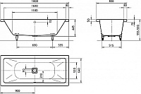 Стальная ванна Kaldewei Avantgarde Conoduo 733 с покрытием Easy-Clean 235100013001