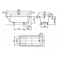 Стальная ванна Kaldewei Cayono 749 274900010001