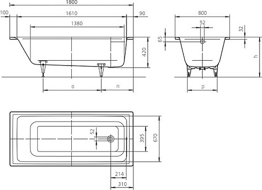 Kaldewei Ambiente Puro 653 Стальная ванна 256300010001