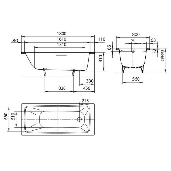 Kaldewei Cayono 751 Ванна стальная 180х80х41см, встраиваемая, цвет: белый 275100010001